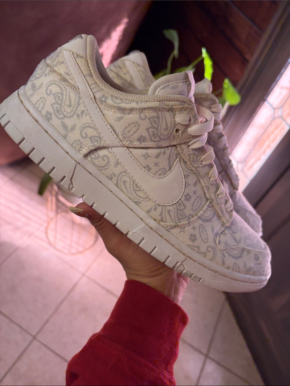 Nike Women’s Low-Top Paisley Print Sneakers in Off-White